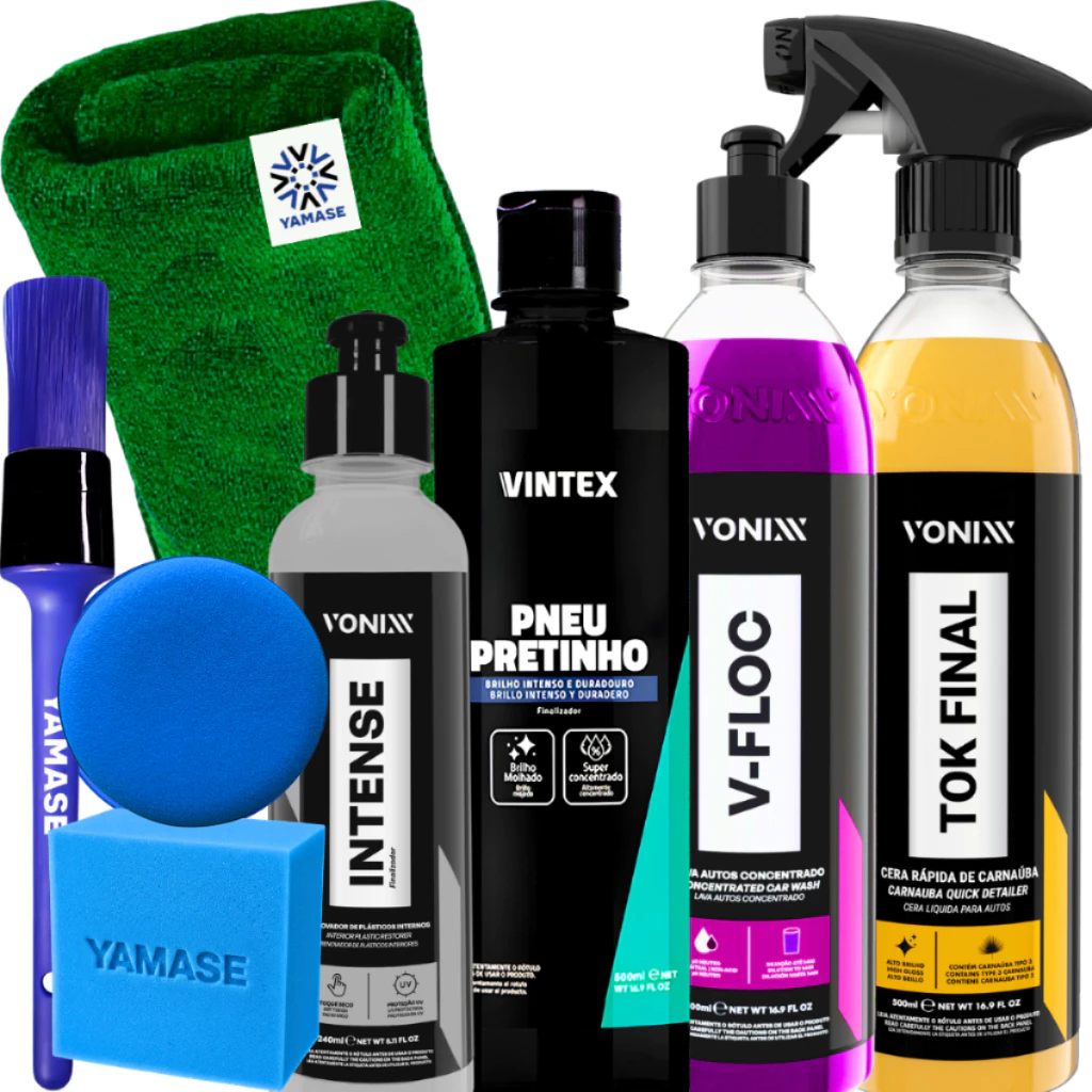 Kit de estética automotiva Vonixx com frascos e acessórios de aplicação